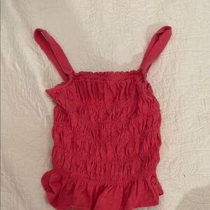 Pink Sleeveless Ruffled Top
